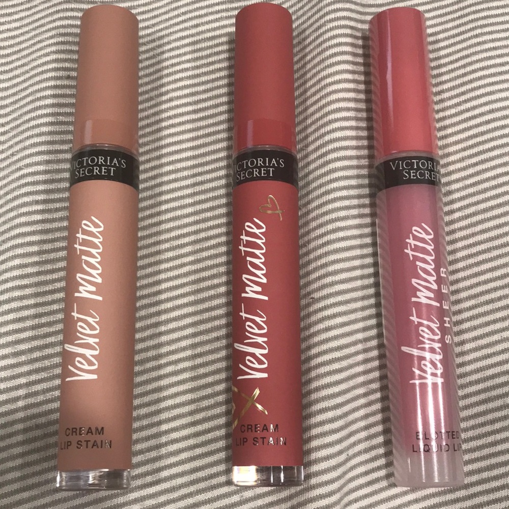 (3) Victoria’s Secret velvet matte lip stains